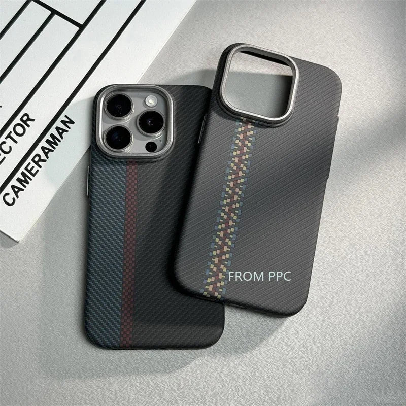 Coque en fibre de carbone pour IPhone avec chargement sans fil