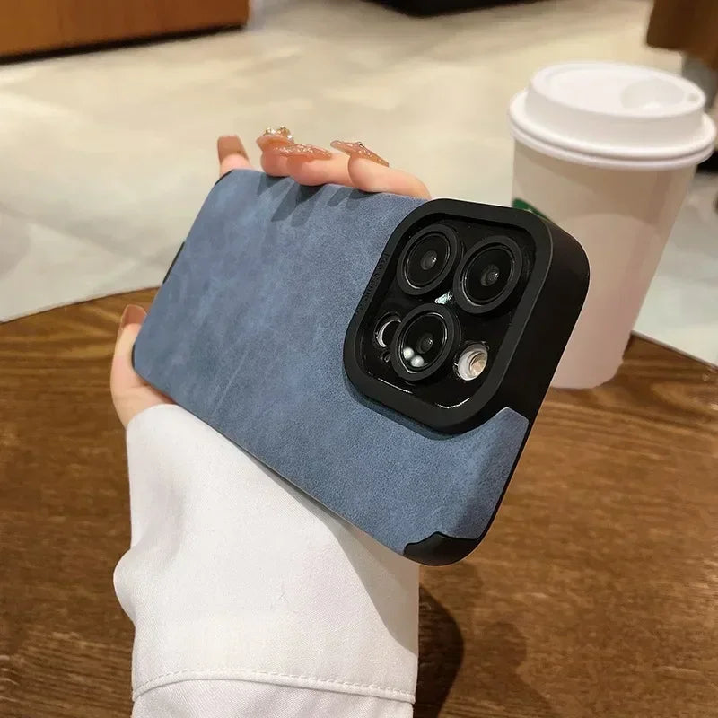 Coque iPhone effet velours