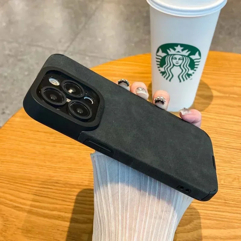 Coque iPhone effet velours