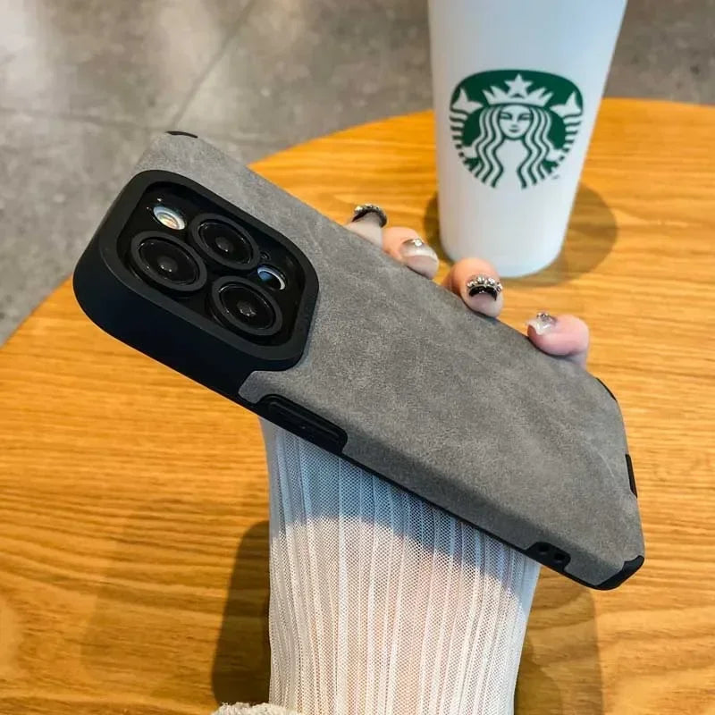 Coque iPhone effet velours